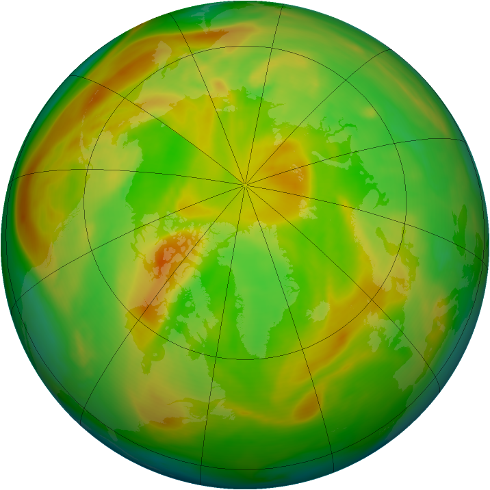 Arctic ozone map for 18 May 2005
